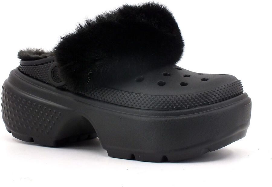 Crocs Zwarte gevoerde Stomp klomp met bont Black - Foto 7
