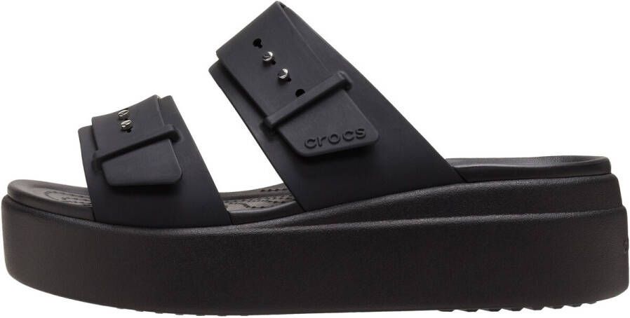 Crocs Slippers Brooklyn Low Wedge plateau zomerschoen pantoffels met gespsluiting - Foto 11