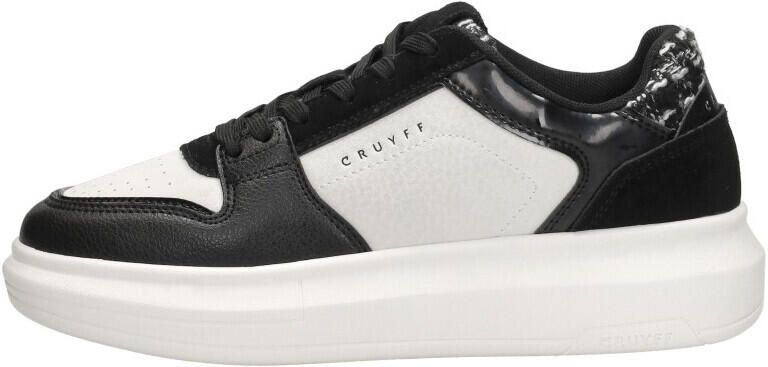 Cruyff Tennis court black white Zwart Leerlook Lage sneakers Dames - Foto 6