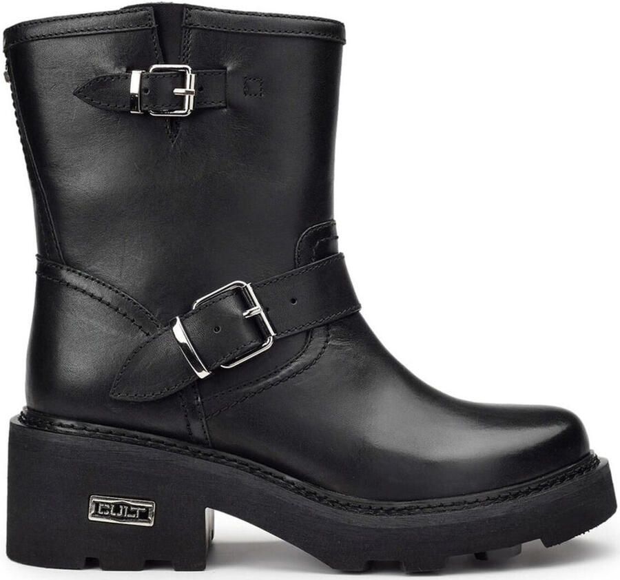 Cult Grace Mid Boot met Dubbele Gesp Black Dames