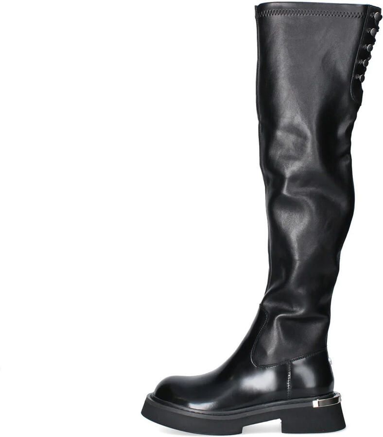Cult Zwarte Leren Laarzen met Metalen Logo Black Dames - Foto 3