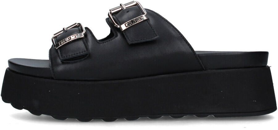 Cult Dubbele Band Leren Sandaal Black Dames - Foto 2