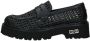 Cult Zwarte geweven loafers met metalen logo Black Dames - Thumbnail 2