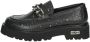 Cult Zwarte Leren Platte Schoenen Lente Zomer Black Dames - Thumbnail 3