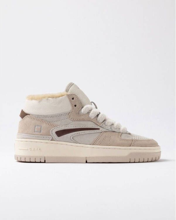 Date Hoge Sneakers W431-THF-NT-BI TORNEO HIGH FUR-NATURAL BEIGE
