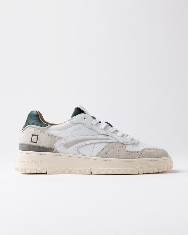 D.A.T.E Lage Sneakers Heren Torneo Pure Vintage Maat: 42 Materiaal: Leer Kleur: Wit