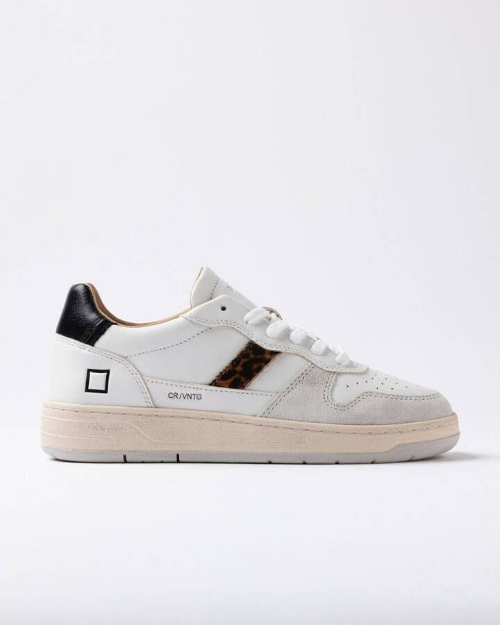 Date Lage Sneakers W431-C2-VC-WD COURT 2.0 VINTAGE-WHITE LEOPARD