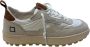 D.a.t.e. Beige Suède en Wit Nylon Sneakers White Heren - Thumbnail 2