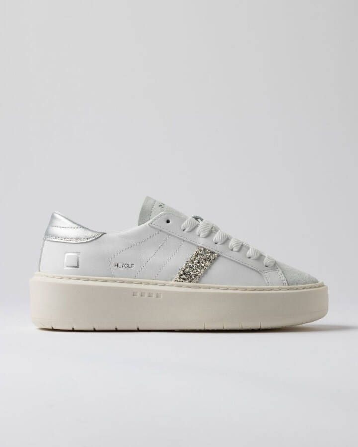 Date Sneakers W421-HP-CA-WS HILL LOW PLATFORM-WHITE SILVER