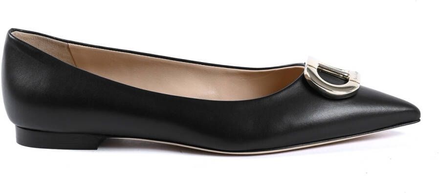 Dee Ocleppo Ballerina's DO Ballerina Zwart Lederen Flats