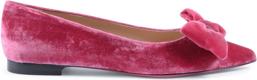 Dee Ocleppo Ballerina's Fluwelen Strik Ballerina Flats Roze Fluwelen Stijl