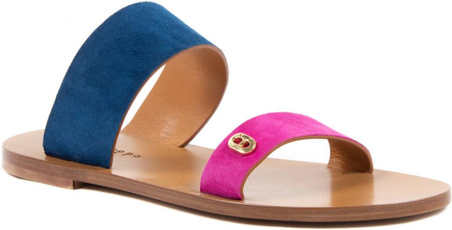 Dee Ocleppo Sandalen Suede sandaal met glijbaan met twee banden