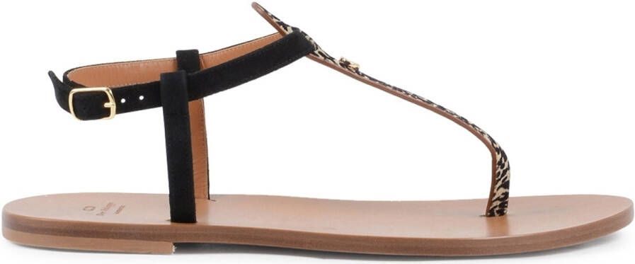 Dee Ocleppo Sandalen TStrap Platte Sandalen Luipaard Print