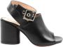 Dee Ocleppo Zwarte leren sandalen met 8 cm hak Black Dames - Thumbnail 2