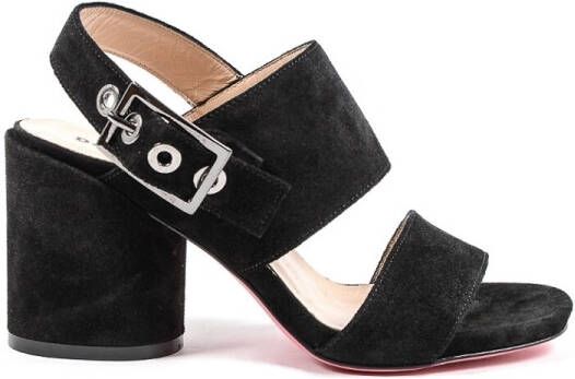 Dee Ocleppo Sandalen zwarte suede gesp sandalen met blokhak