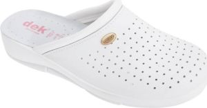 Dek Dames dames gecoate lederen klompen (Wit)