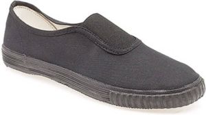 Dek Kinderen Unisex Junior Gusset Zwart Canvas Plimsolls (Zwart)