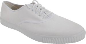 Dek Volwassenen Unisex Lace Up Witte Canvas Gym Plimsolls (Wit)