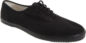 Dek Volwassenen Unisex Lace Up Canvas Gym Plimsolls (Zwart)
