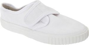 Dek Kinderen Unisex Junior Touch bevestiging witte Canvas Plimsolls (Wit)