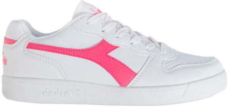 Diadora Lage Sneakers met Geperforeerde Details en Klittenbandsluiting White