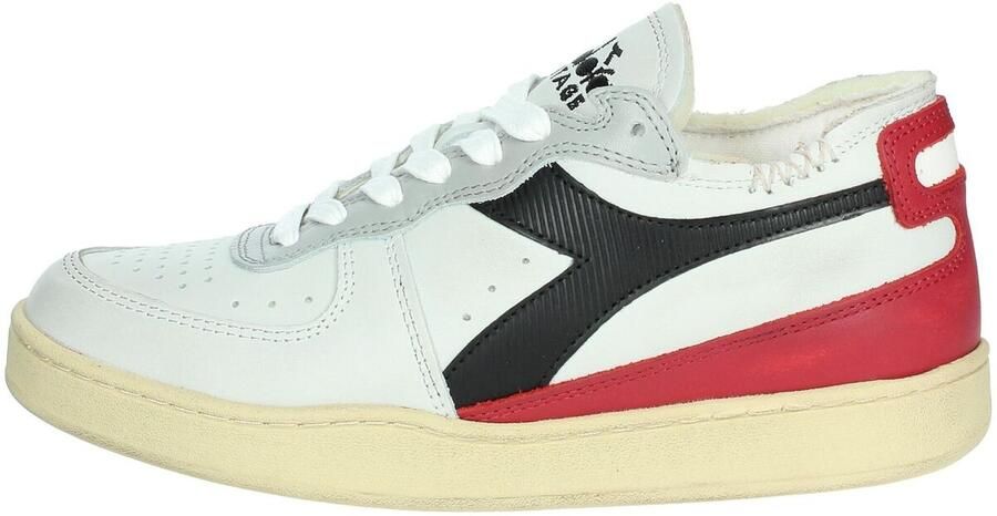 Diadora Heritage Mi Basket Row Cut Used Wit Rood Zwart - Foto 3