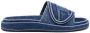 Diesel Sa-Slide D Oval Denim slides with embossed strap Blue Heren - Thumbnail 2