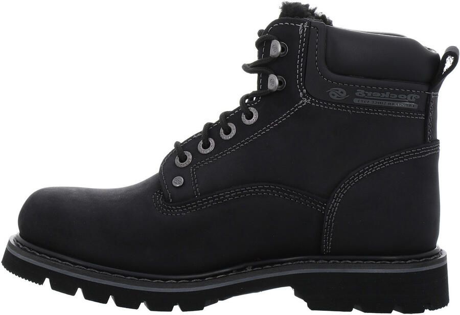 Dockers by Gerli Heren Winter Laarzen Schoenen Boots Gevoerd Leer Zwart 23DA104