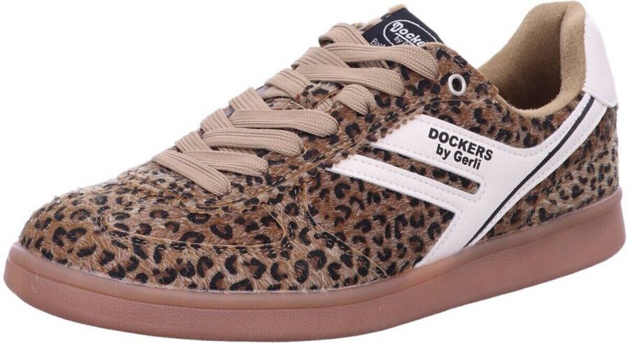 Dockers by Gerli Sneakers bruin-zwart Imitatieleer Dames Basics - Foto 3