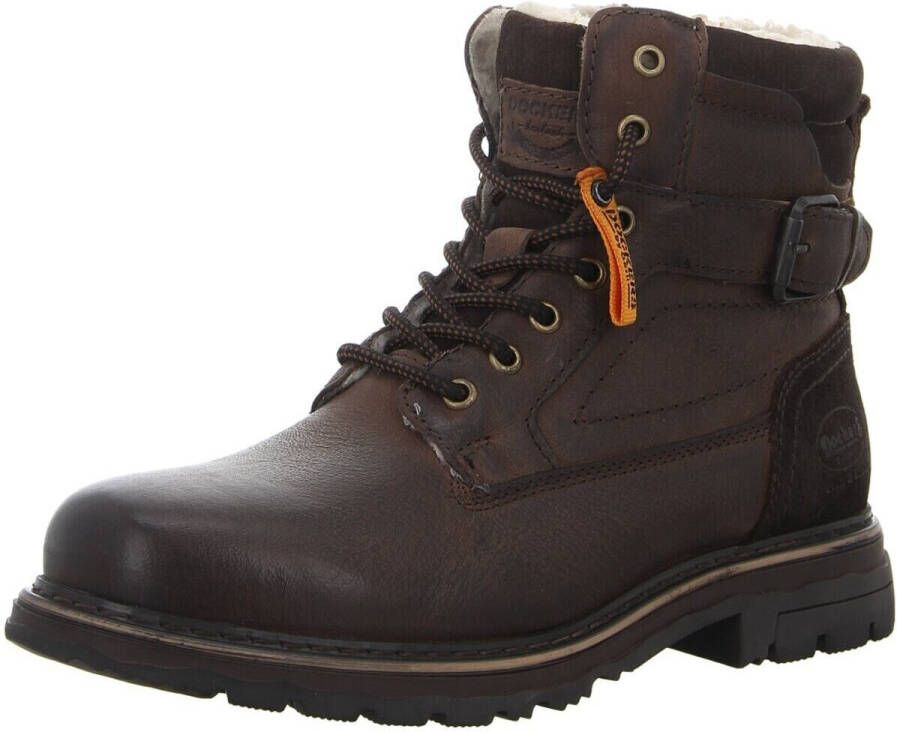 Dockers by Gerli Boots Heren Winter Schoenen Laarzen Boots Gevoerd Leer Bruin 51GL102 - Foto 4