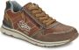 Dockers by Gerli Zip Trainers Low Bruin Sneakers bruin Leer Heren Basics Street wear - Thumbnail 1