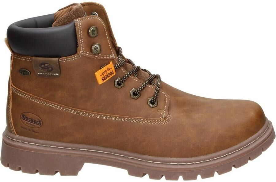 Dockers by Gerli Veterlaarzen Worker boots wandelschoenen veterschoenen met blokhak