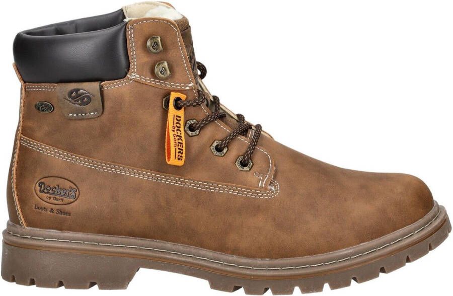 Dockers by Gerli Veterlaarzen Worker boots wandelschoenen veterschoenen met blokhak