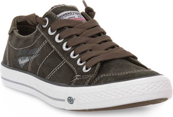 Dockers by Gerli Slip-on sneakers vrijetijdsschoen retro sneaker fake veters in coole jeanslook