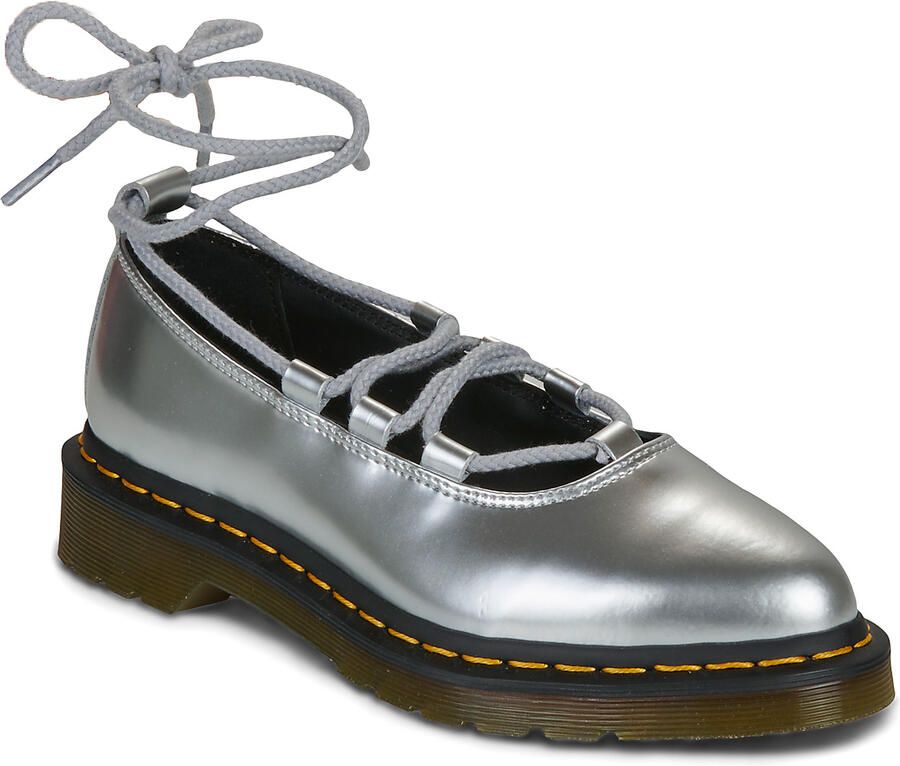 Dr. Martens Ballerina's Elphie II Lace Up Silver Metallic Patent Lamper