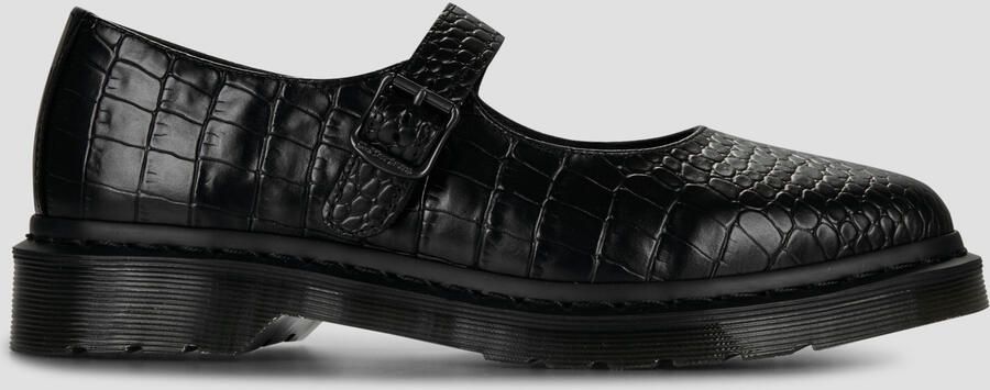 Dr. Martens Ballerina's Elphie MJ Mary Jane Shoe Black New Vibrance Croco