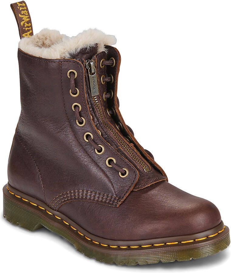 Dr. Martens Laarzen 1460 ZIP WL DARK BROWN GRIZZLY