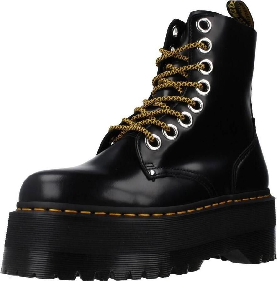 Dr. Martens Zwarte leren gevechtslaars met ritszak en 6 cm platform Black Dames - Foto 12