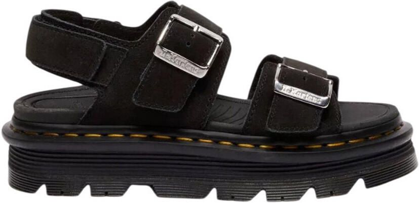 Dr. Martens Sandalen met sleehak Zebzag Sandal Black Eh Suede 42689001 - Foto 4
