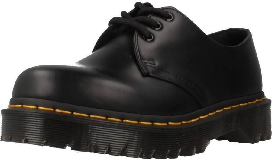 Dr. Martens 1461 Quad Smooth Leather Platform Schoenen Zwart Gepolijst Glad Black - Foto 2