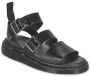 Dr. Martens Zwarte Leren Platte Sandalen Gryphon Brando Black - Thumbnail 2