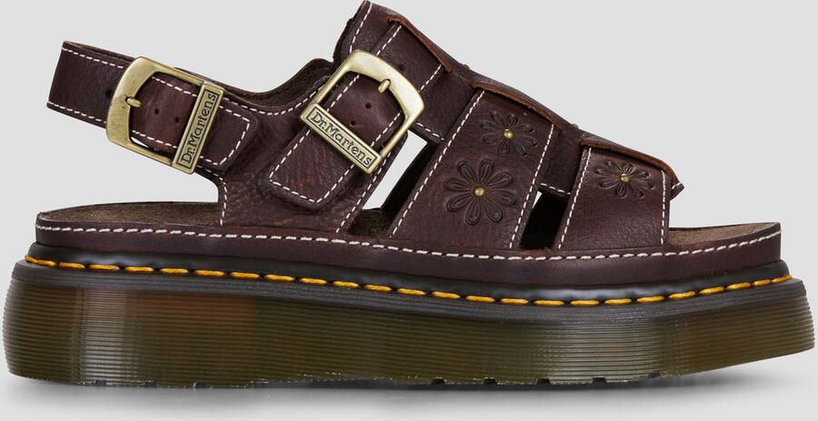 Dr. Martens Sandalen met sleehak Wrenlie Sandal Dark Brown Grizzly