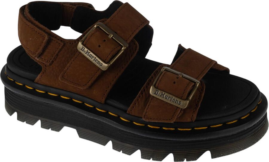 Dr. Martens Platte sandalen Zebzag Sandal Sepia Brown Tumbled Nubuck 42853200