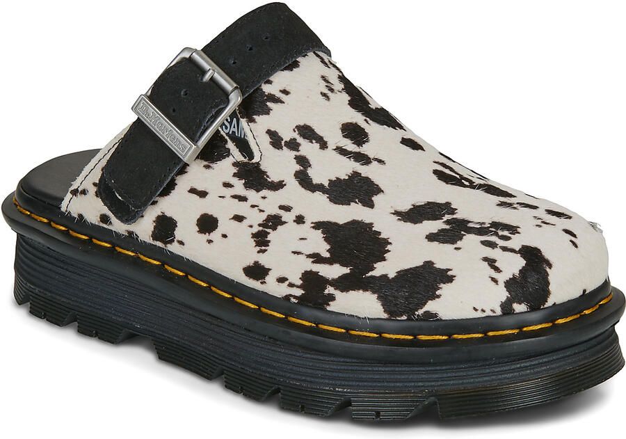 Dr. Martens Slippers ZebZag Mule Black Dalmatian Print Hair On