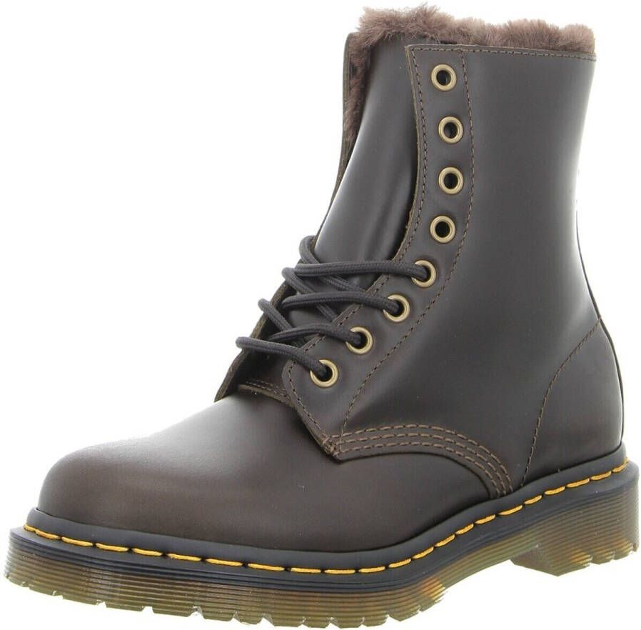 Dr. Martens dames veterlaars donker taupe