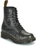 Dr Martens 1460 Wild Croc Leather Lace Up Boots Dr. Martens Zwart Dames - Thumbnail 2