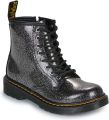 Dr. Martens 1460 J leren veterboots zwart zilver glitter schoolkind Meisjes Leer - Zwart/Zilver