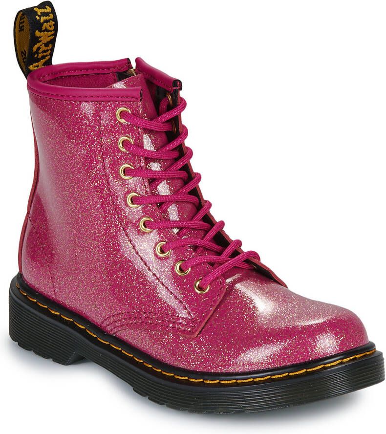 Dr. Martens 1460 T leren veterboots met glitters fuchsia zilver goud - Foto 5