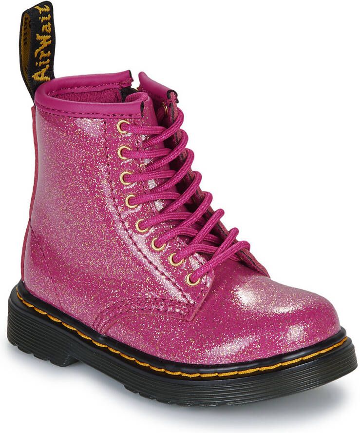 Dr. Martens 1460 T leren veterboots met glitters fuchsia zilver goud - Foto 4