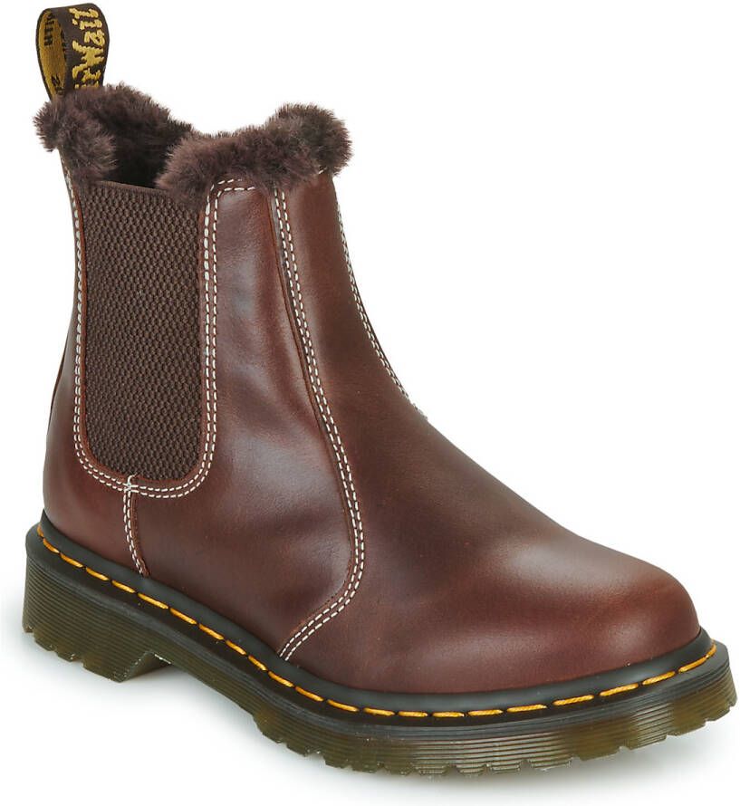 Dr. Martens Leonore Donkerbruine Laarzen Brown Dames